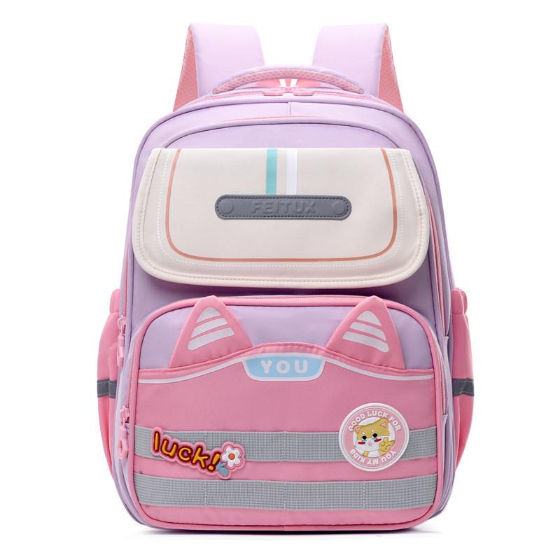 Fashionable Lightweight Backpack For Elementary Students Cute Nylon Cartoon Design