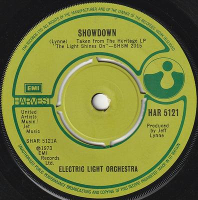 7inch Record ELECTRIC LIGHT ORCHESTRA - Showdown / Roll Over Beethoven HAR5121 Harvest, EMI 1977 UK Dance & Electronica Used