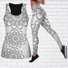 Bellissimo completo da yoga con stampa loto per donna, leggings da allenamento alla moda, fitness, sport, pantaloni da yoga casual