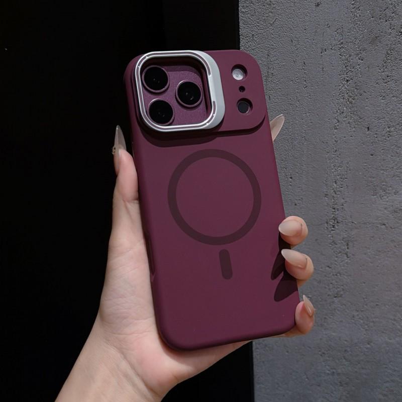 Liquid Silicone Magnetic Phone Case With Stand IPhone 18 Pro Max 17 Shockproof Protective Cover