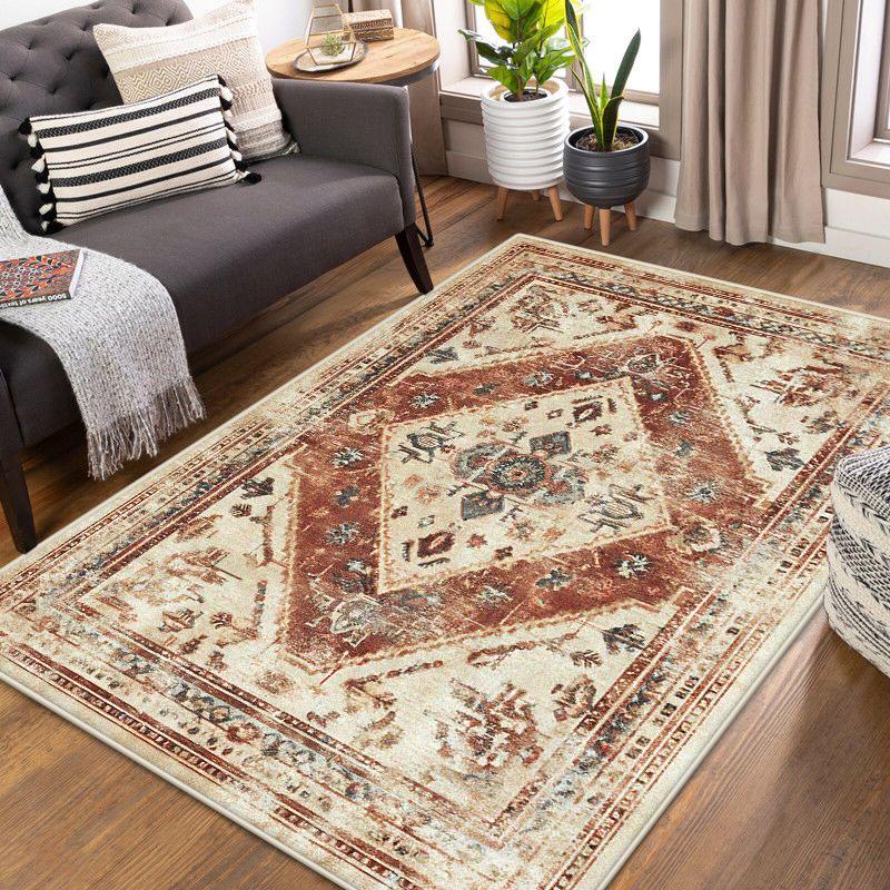 

Bohemian Persian Carpet Soft Non-slip Washable Rug for Living Room Bedroom Entrance Door Mat Retro Home Decor 60*90cm