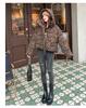 Women's Short Leopard Print Hooded Winter Jacket