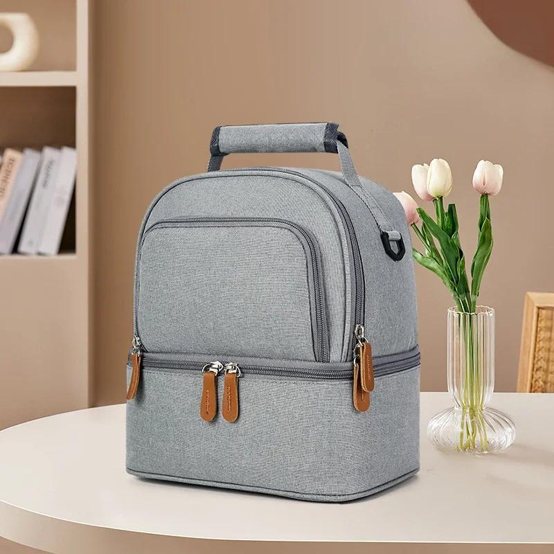 Hot Picnic School Food Lunch Bag, Large Capacity Portable Lunch Bag, Insulation Material, Fresh Cooler, Handbag With Lunch Bag