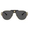 Versace  Ve 2252 100287 63mm Unisex Aviator Sunglasses Gold   Black