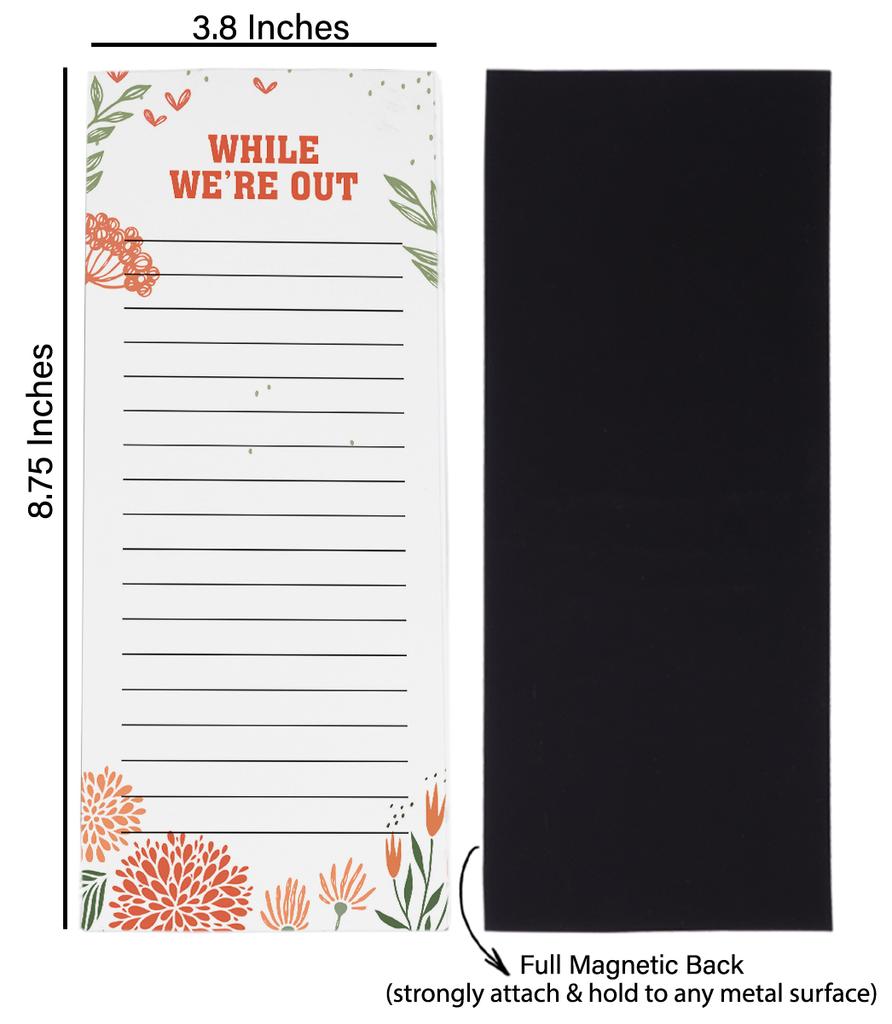 Inkdotpot Balení 3 magnetických poznámkových bloků na lednici – magnetické poznámkové bloky do chladničky-  (50 listů