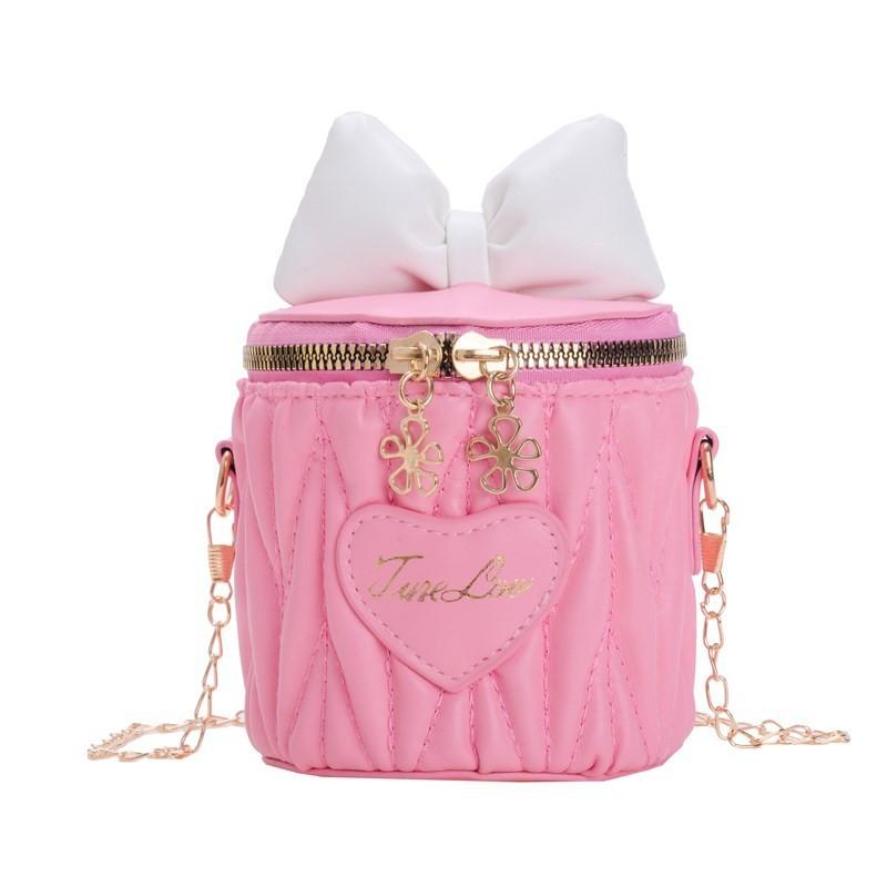 Solid Bow Color Children Cute Butterfly Knot Water Bucket Bag Daily Use Casual