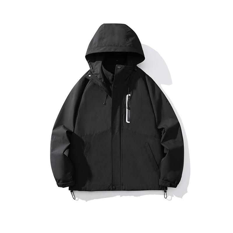 Unisex Trendy Three-in-One Waterproof Jacket for Autumn/Winter Outdoor Activities, Color-Blocked Design for Couples
