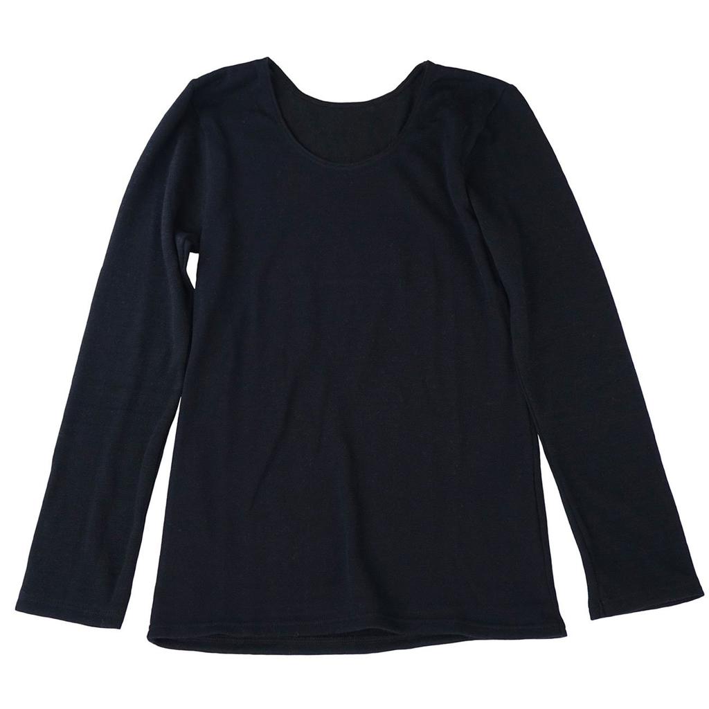 Mochimayu Chiffon Silk Cotton Long Sleeve Egyptian Silk Spun Cold Made in Long Sensitive Moisture Black & Shirt, LL, Black, Cotton, Silk, Cotton,