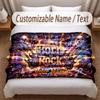 Music General Theme Soft Blanket Personalized Custom Name Text Print Warm Blanket Home Sofa Bedroom Decor
