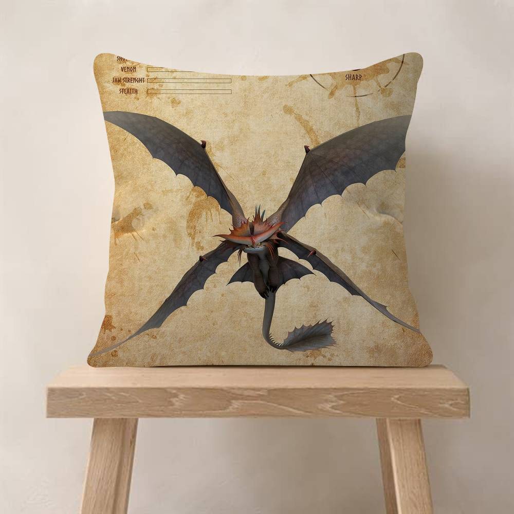 Anime HHow To TTrain Your DDragon Cushion Cover Car Throw Pillow Case For Sofa Car Christmas Gift
