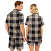 Matching Couples Pajama Set - Short Sleeve Button Hem Top and Shorts - Soft Casual Sleepwear Loungewear for Men Women Sizes S to XXXXL