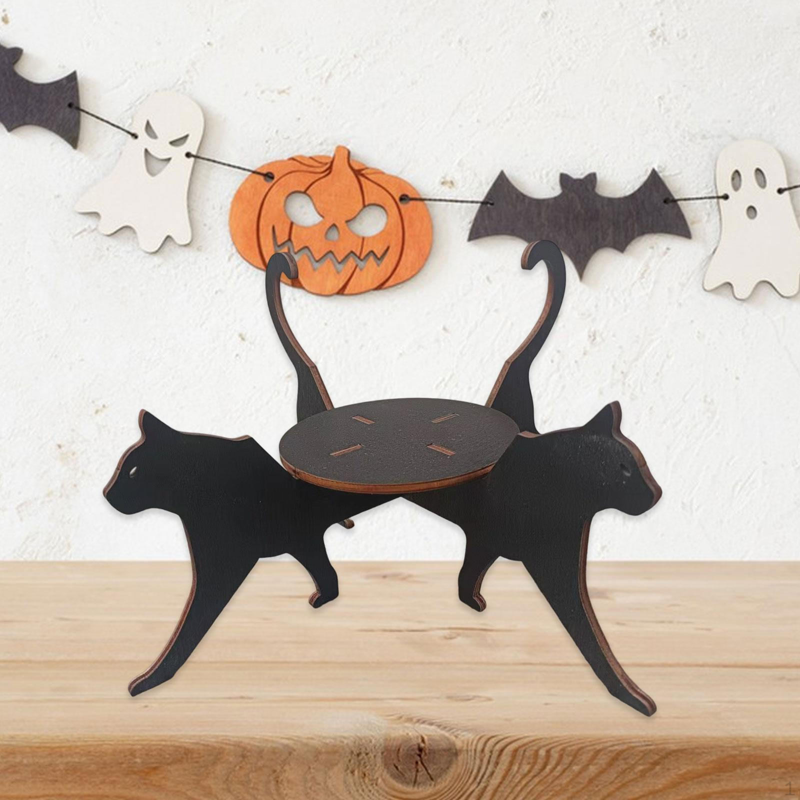 

Cat Silhouette Plant Stand Display Rack Decorative Indoor Outdoor Wooden Flower Pot Holder for Hotel чёрный