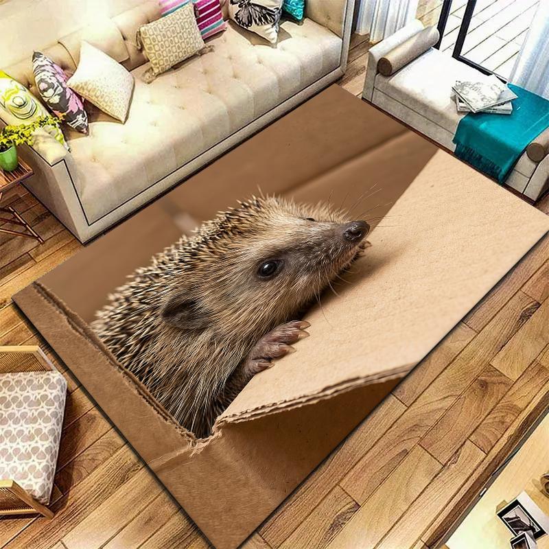 Cardboard box animal fox Carpet Rug for Living Room Bedroom Home Sofa Decoration,Kids play Non-slip Floor Mat 40x60cm( 15x23in )