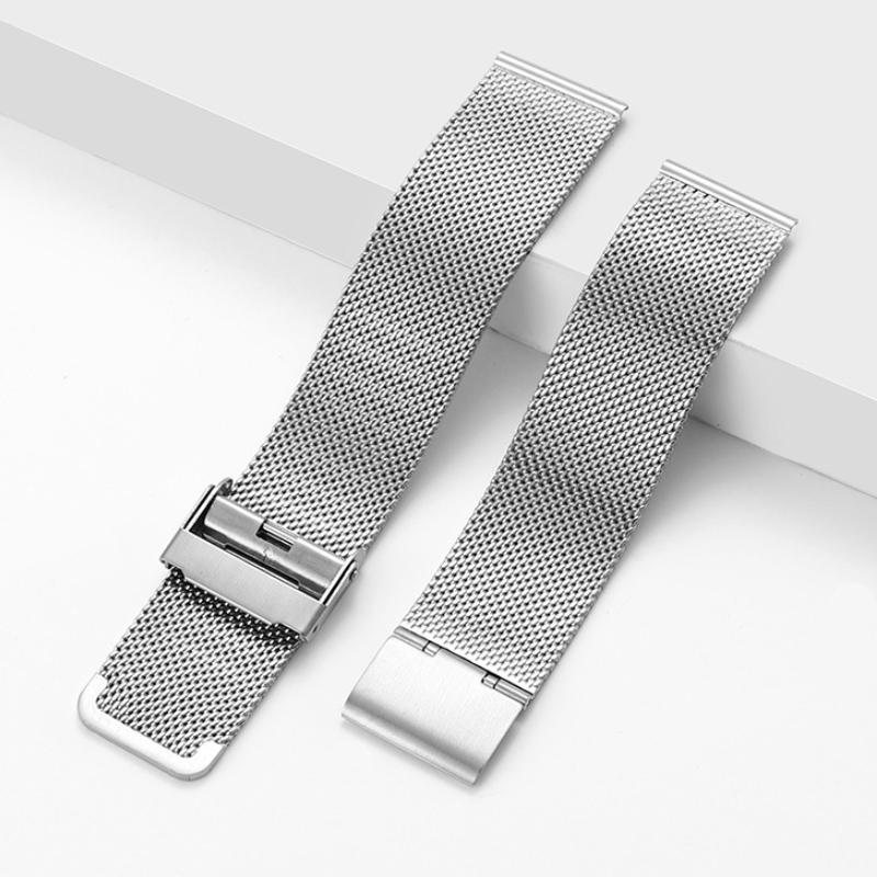 

Миланский сетчатый браслет из нержавеющей стали для часов 12 мм 14 мм 16 мм 18 мм 19 мм 20 мм 21 мм 22 мм Унисекс Запасной ремешок Аксессуар 12mm серебряный