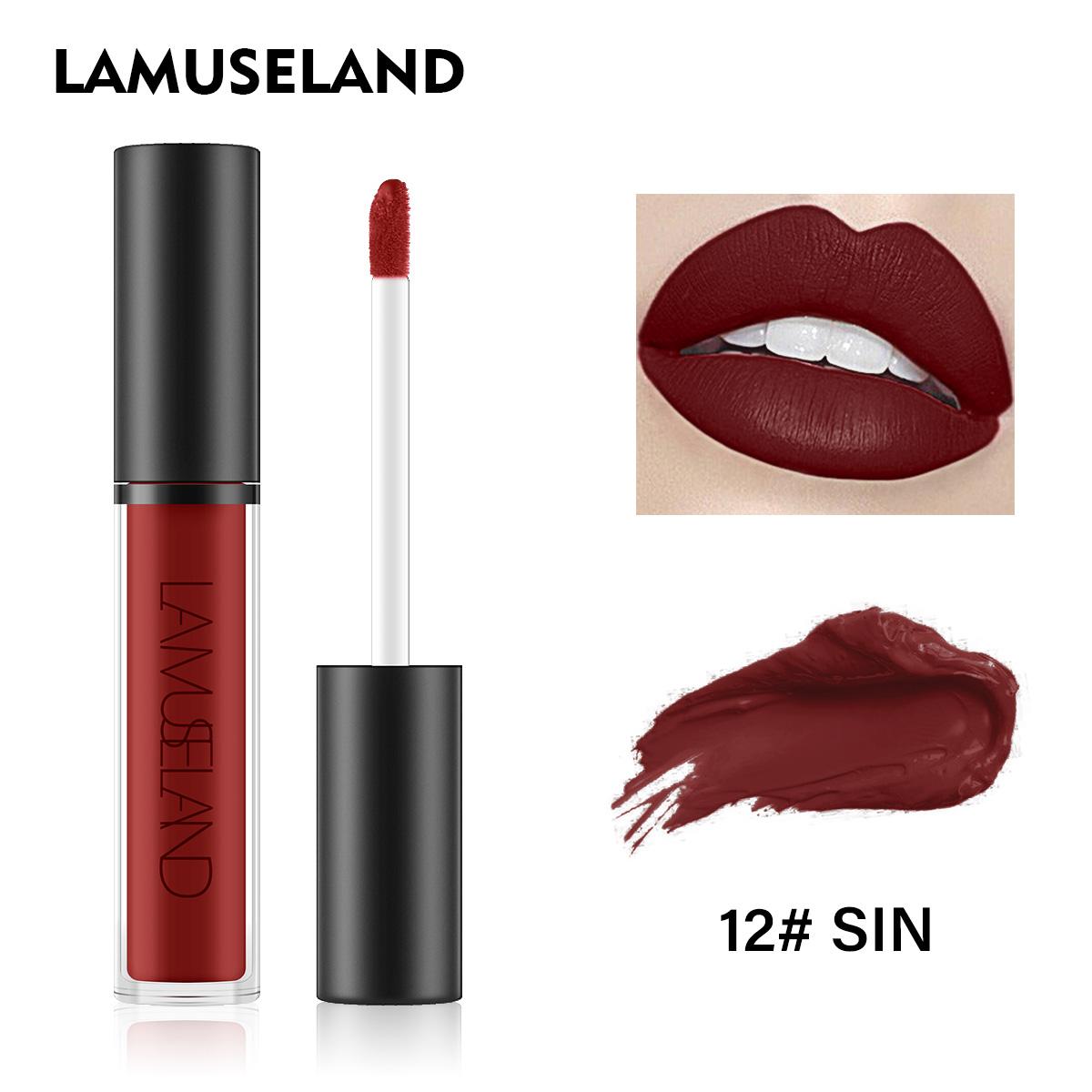 

LAMUSELAND 12 цветов водостойкий стойкий блеск для губ матовая жидкая помада 4 г