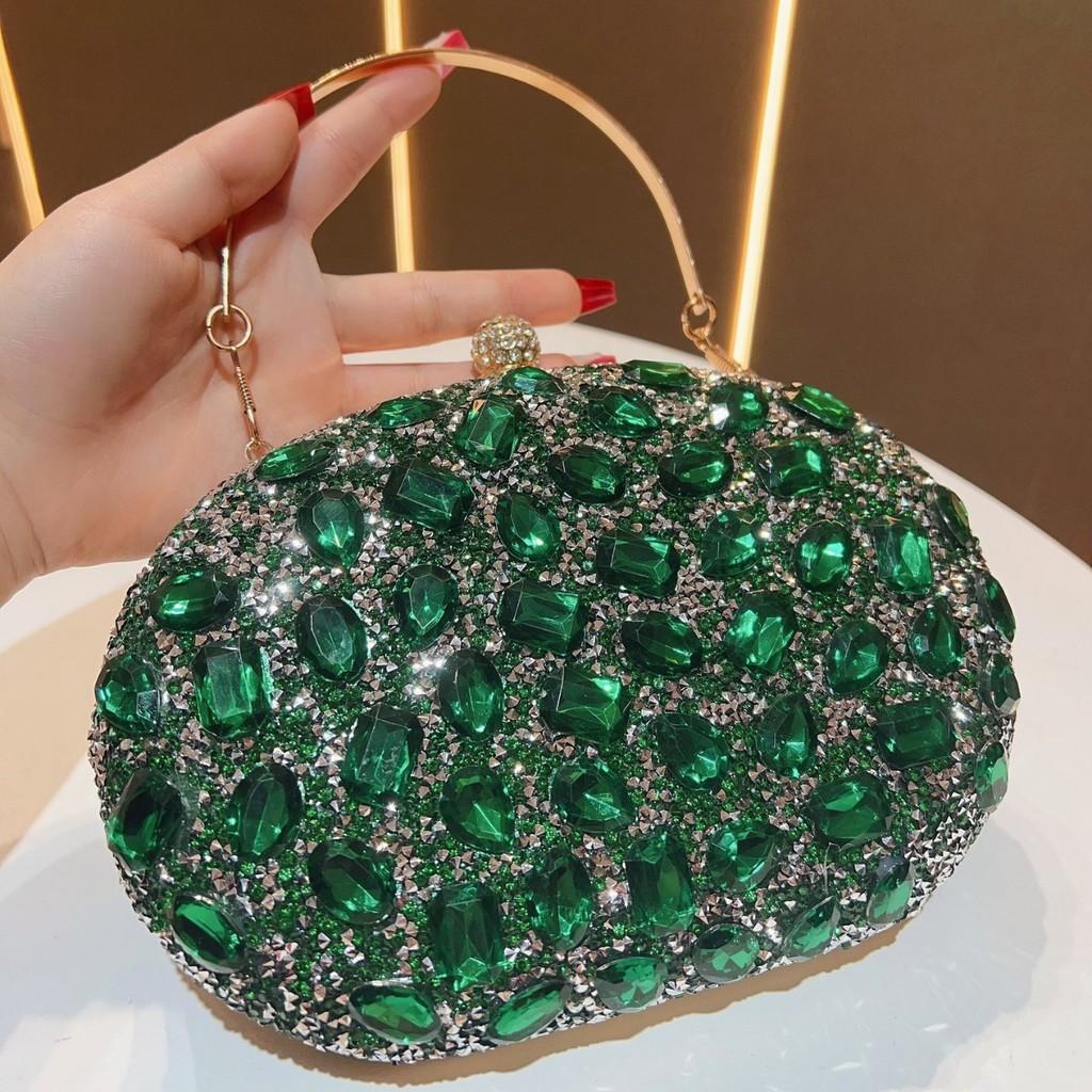 Elegant Polyester Crystal Embellished Evening Clutch For Ladies Formal Events