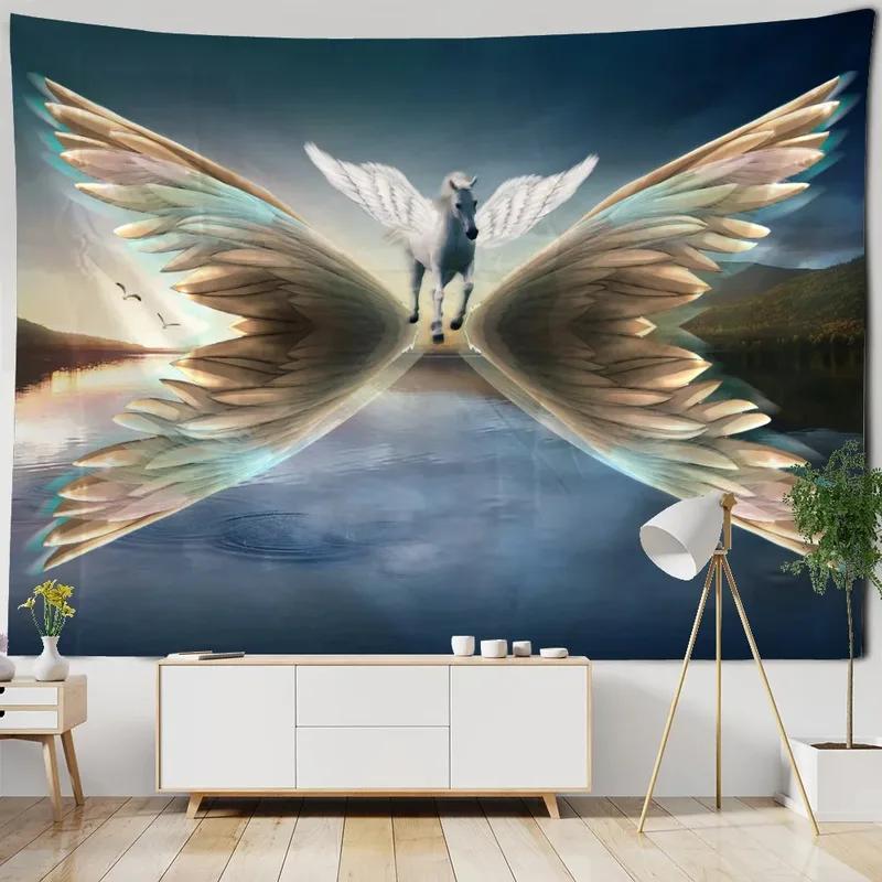 Wandteppich mit kosmischem Fantasie-Flügel-Muster, Wanddekoration für Zuhause, Schlafzimmer, Wohnzimmer