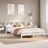 Vidaxl Bed Frame Without Mattress, White, 160X200 Cm, Solid Pine Wood