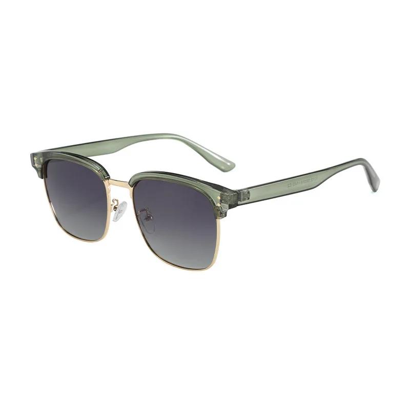 New Sunglasses For Men Classic Half Frame Polarized Lenses Sun Glasses Luxury Brand Designer Square Shades Vintage Glasses