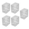5 Pack Clear Square Watch Display Stands Plastic Storage Case With Dustproof Cover for Jewelry Bracelet Organizers