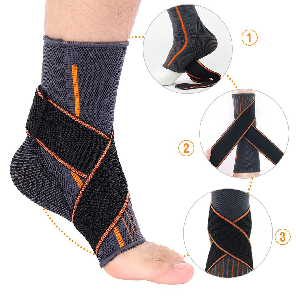 Ankle Support Brace Compression Breathable Foot Elastic Guard Strap (S for Woman)