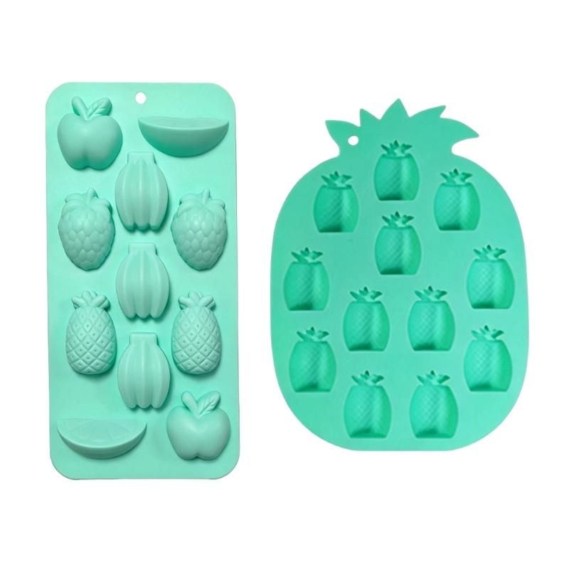 Fruit Shaped Ice Molds Tray Set, Pineapple Silicone Molds for Cocktails Ice, Jelly, Chocolate and Party Dessert Prep