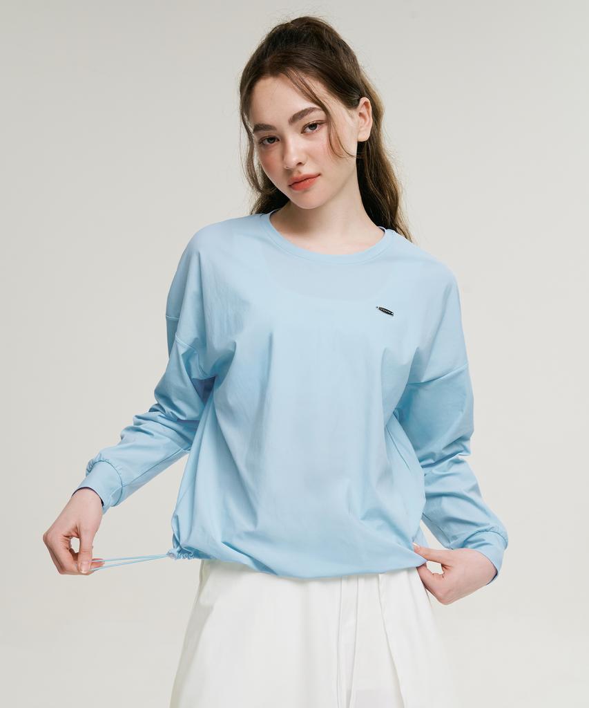 Leijibi Air Pastel String Loose Fit Women'S Long Sleeve Rash Guard Sky Blue