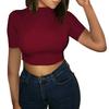YYFS Women's Fashion Casual Summer Spring Solid Color Print Short Sleeve O-Neck Blouses & Shirts