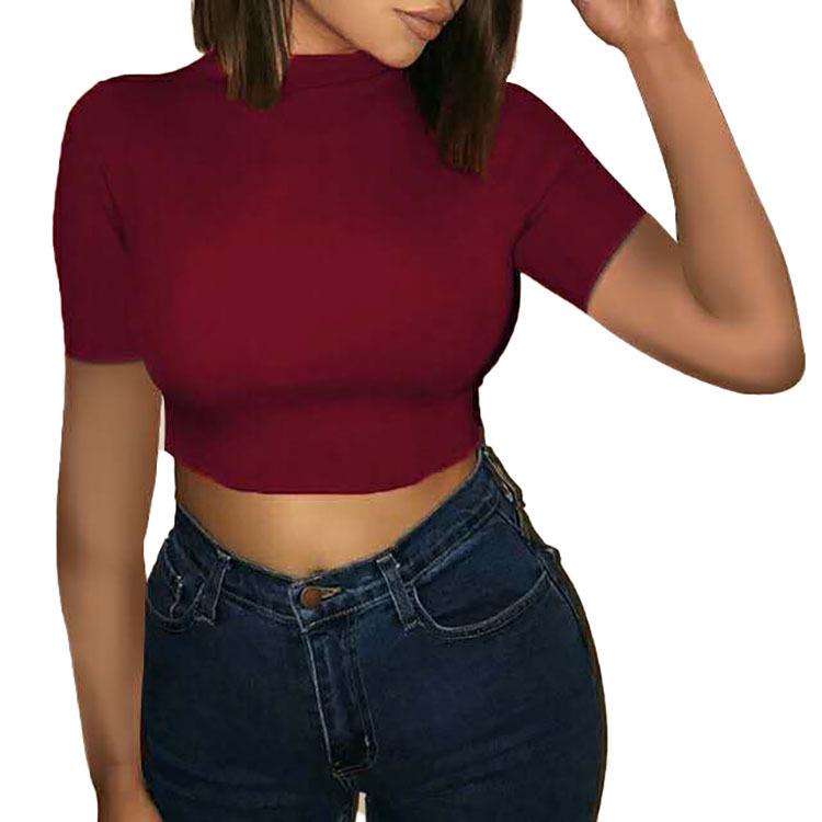 YYFS Women's Fashion Casual Summer Spring Solid Color Print Short Sleeve O-Neck Blouses & Shirts