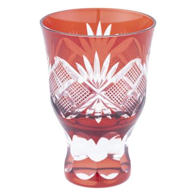 Tajima Glass Sake Sake Diameter 6cm X Height Capacity Nanako Copper Made In [Authentic Product] "Edo Kiriko" Cup, Glass, Ochoko, Guinomi, Approx.