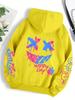 Herren Personalized Smiling Face Print Bequemes Atmungsaktives Kapuzensweatshirt Outdoor Streetwear Kapuzensweatshi