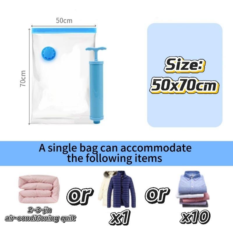 Thickened Vacuum Compression Bag, Transparent Quilt Vacuum Bag, Storage Bag, Household Clothing Storage and Sorting Bag