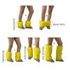 Fuzzy Boot Cuffs Leg Warmer for Women Girl Aesthetic Vintage Solid Color Bright Yellow Plush Leg Cover Knee Length Socks