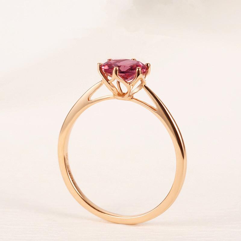 Buyee   CopperFemale Classic Ring Red Crystal Ring Finger for Women Fashion Rose Gold Fine Jewelry Circle Gift