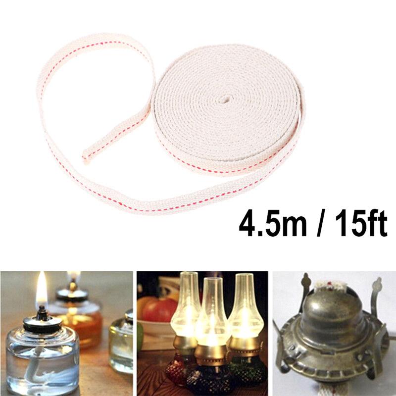 Materiale Accessorio Fai da Te 1/1.5/4.5M Stoppino Piatto in Cotone Forte per Accensione Fornello Bruciatore Lanterna Lampada a Olio