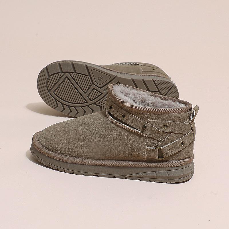 Women Flats Shoes Fur Loafers Women Winter Cotton Shoes Non-slip Warm Snow Boots Slip-on Plush Slippers Moccasins Ladies Shoes