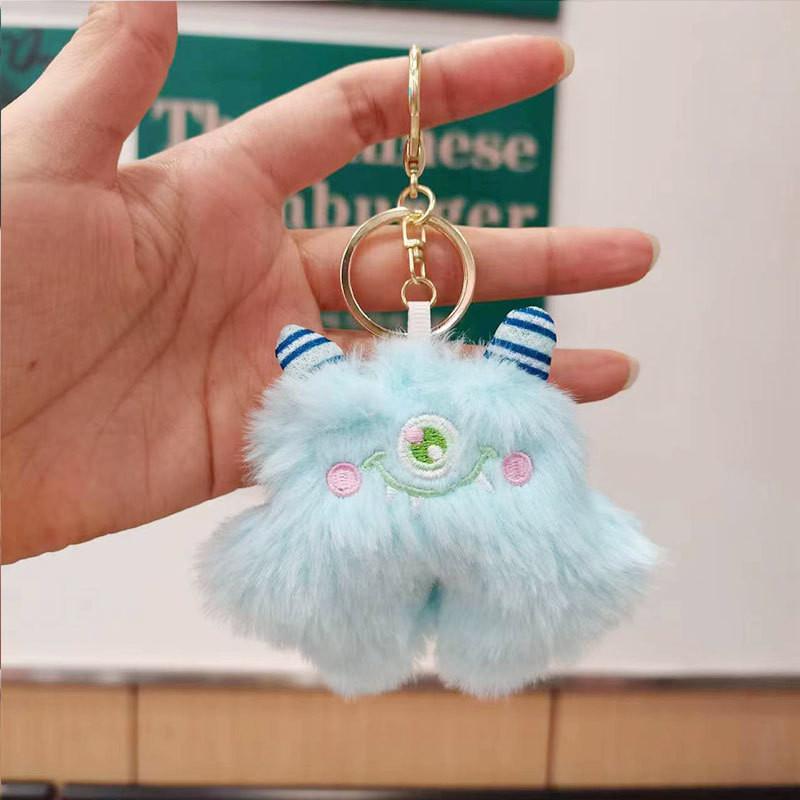 Delightful Mini Plush Monster Keychain Features Short Plush Material Available In Multiple Colors