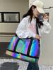 Large Capacity Colorful Shiny Fitness Travel Bag with Wet/Dry Separation - Versatile Crossbody Shoulder Bag