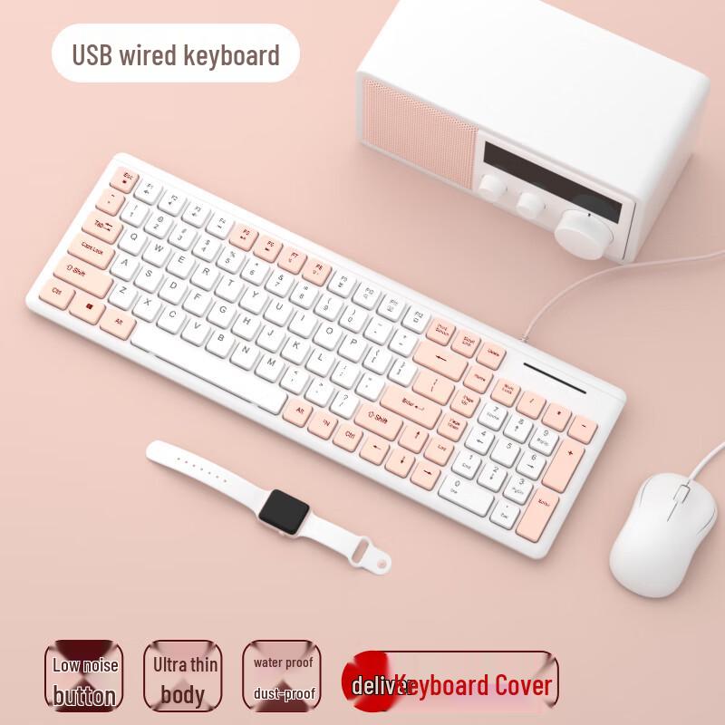

You Shi Wired Silent Chocolate Mechanical Keyboard Mouse Set