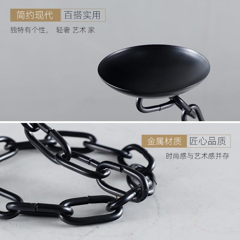 Modern Minimalist Wabi-Sabi Iron Chain Candle Holder Vintage Industrial Decor Entryway Living Room