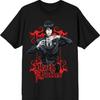Bioworld Black Butler Sebastian Charakter Anthrazitgraues Grafik-T-Shirt