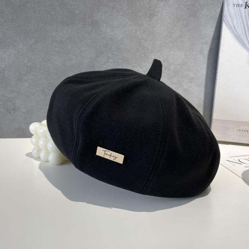 Versatile beret female autumn and winter casual painter hat solid color hat warm street girl pumpkin hat