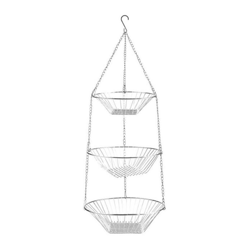 

3 Tiers Hanging Fruit Basket Modern Organizers Holder for Vegetables Snacks Kitchen Living Room Home Decors X3UC