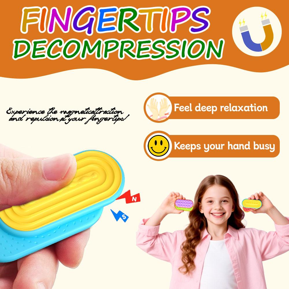 12Pcs/Set Sensory Magnet Toy Silicone Magnetic Slider for Autism Anxiety Stress Relief Toy