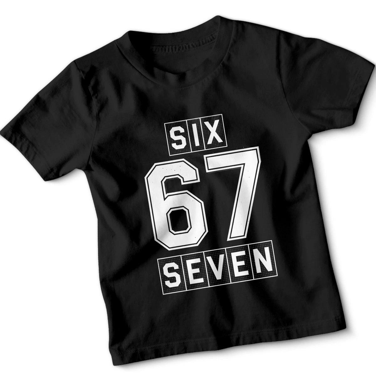 Six 67 Seven Numbers Sports Kids T-Shirt Graphic Numeric Tee M