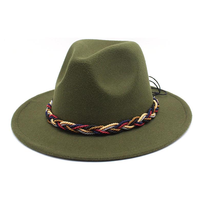 Women'S Simple Wool Top Hat Black Trend Versatile Men'S Jazz Hat Felt Hat