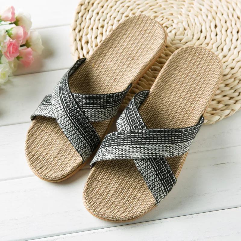 Summer Linen Women'S Slippers Flat Sandals Home Color EVA Lightweight Shoes For Women Casual Slippers 2025