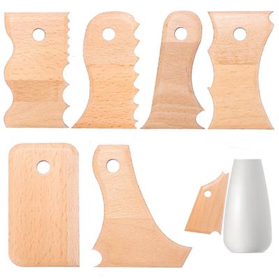 Sada 7 kusov hrnčiarskeho náradia Drevené hrnčiarske nástroje na orezávanie nožičiek na keramiku Súprava na vyrezávanie a tvarovanie hliny pre keramikárov