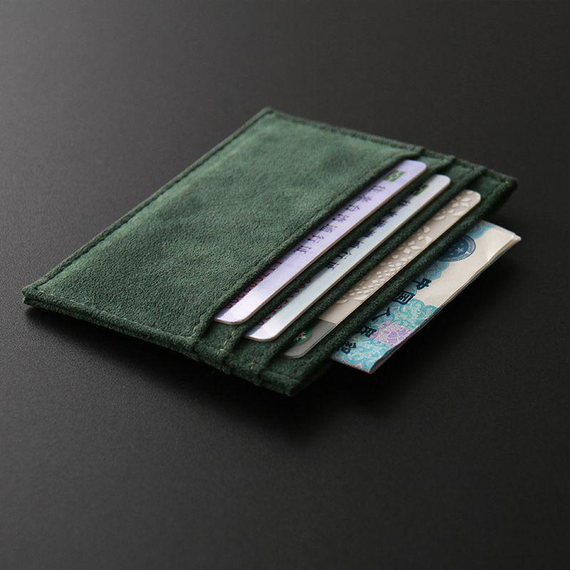 Suede Card Holder: Compact ID Storage for Men & Women