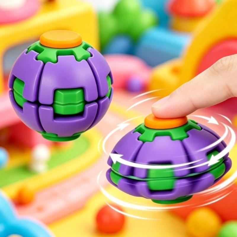 1-4Pcs Press Spin Transform Stress Ball Dual Mode Squeeze And Rotate Fidget Toy Silent Gyro Desk Calm For Office Study
